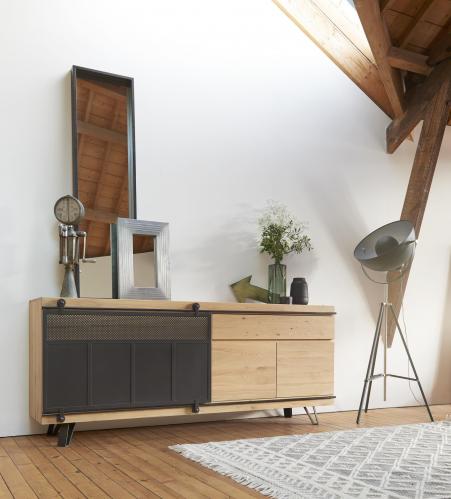 Enfilade 1 porte métal 2 portes 1 tiroir  FUSION