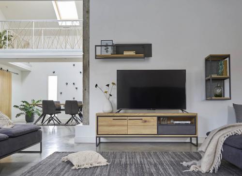 Grand meuble TV 2 portes 1 niche 1 tiroir BROOKS