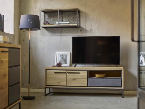 Meuble TV 2 portes 1 niche 1 tiroir BROOKS