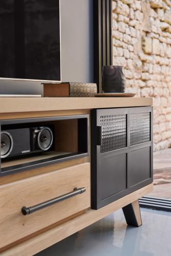 Meuble TV 2 portes 1 tiroir 1 niche GALLERY